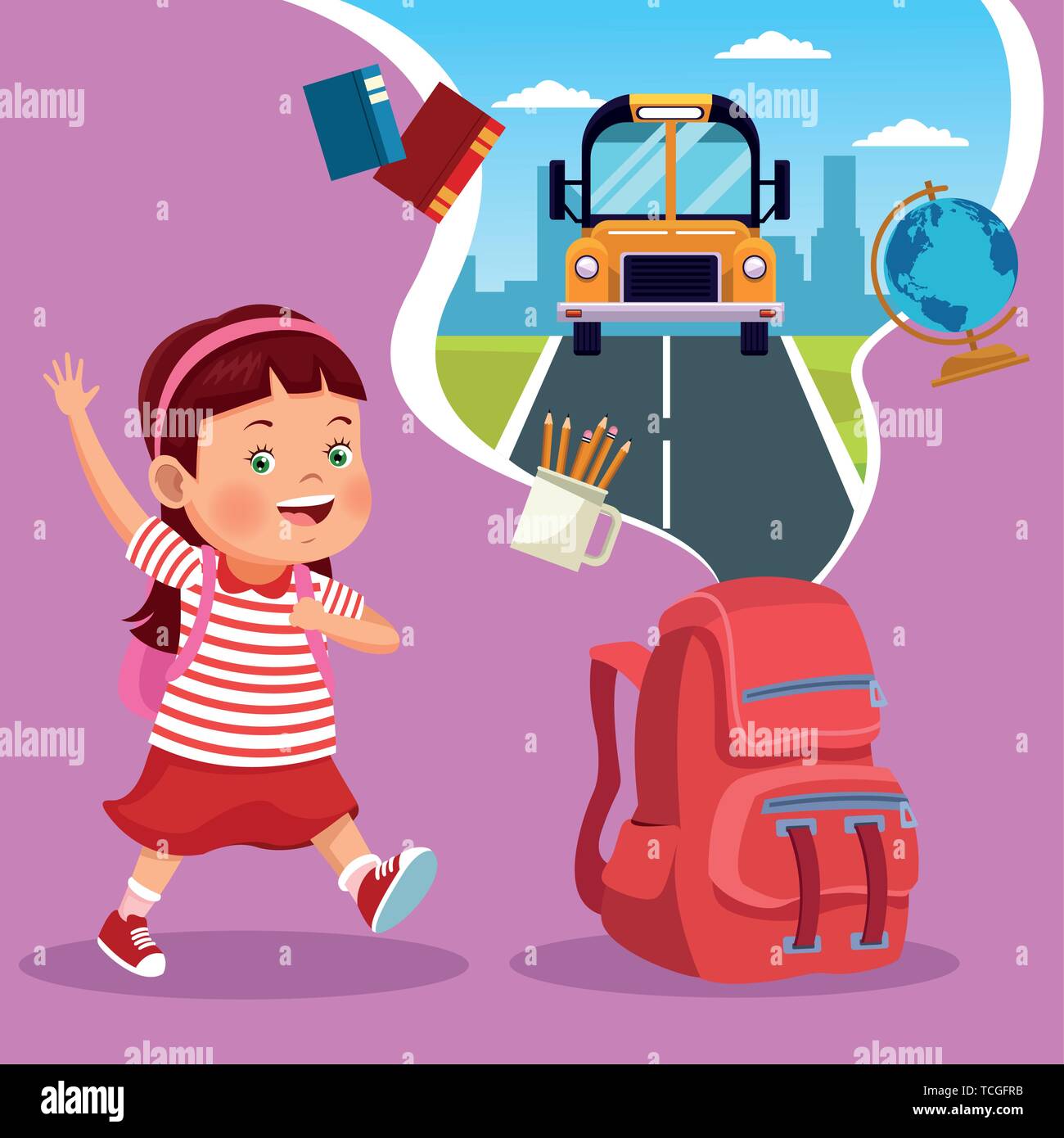 Back to school kids cartoons Stock Vector Image & Art - Alamy