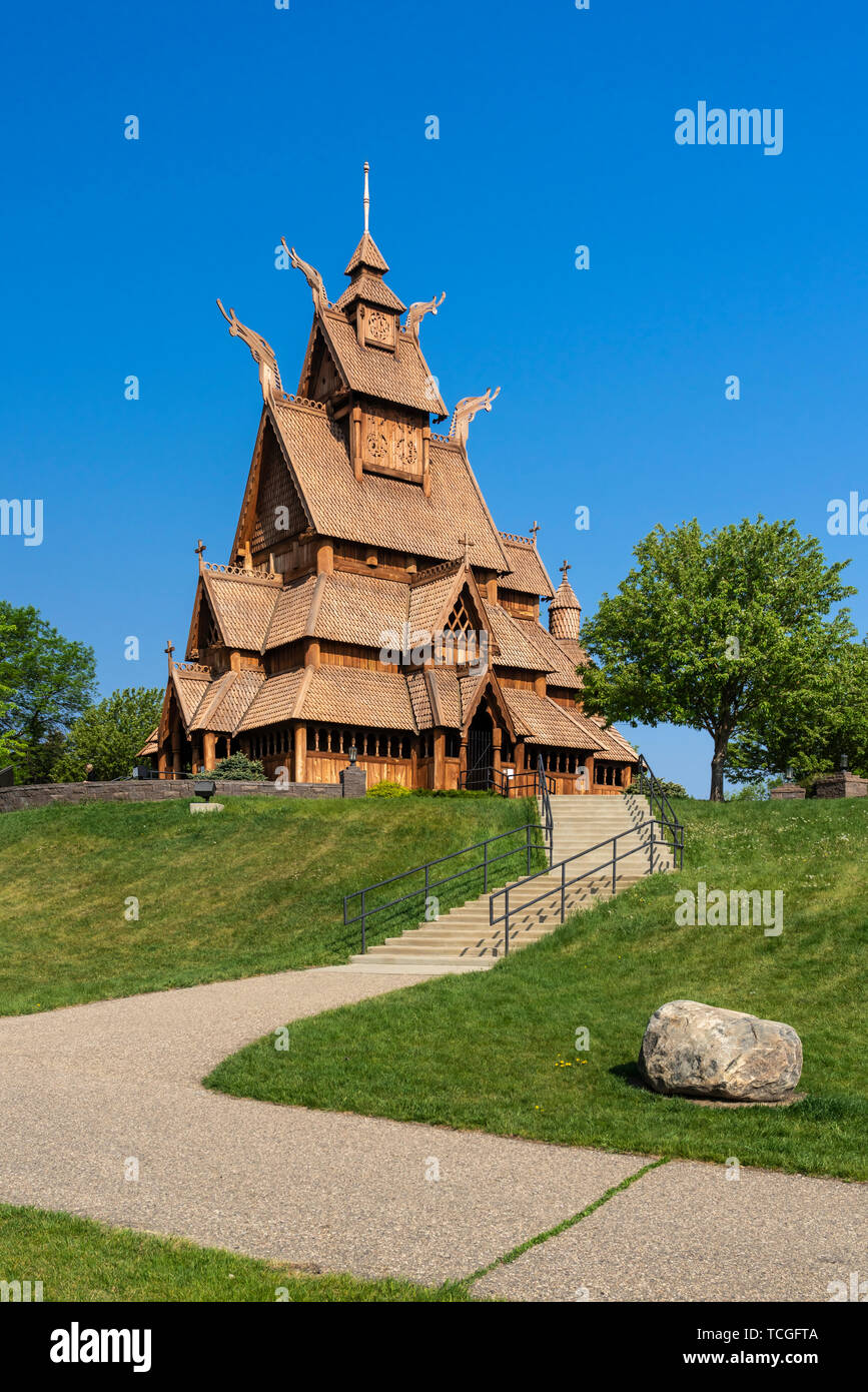 The Stave Church at the Scandinavian Heritage Park in Minot, North