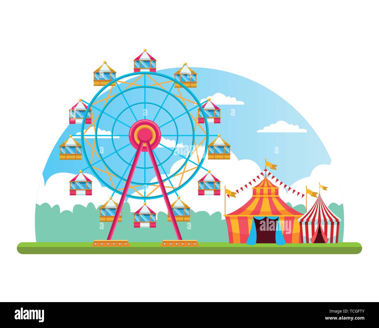 Circus fair festival scenery cartoon Stock Vector Image & Art - Alamy