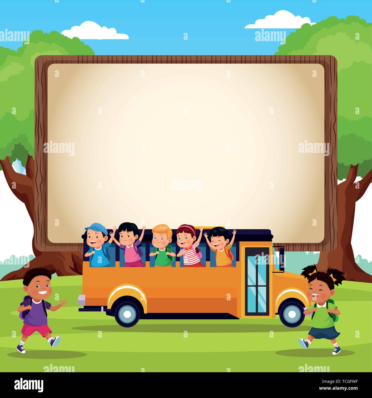 Back to school kids cartoons Stock Vector Image & Art - Alamy
