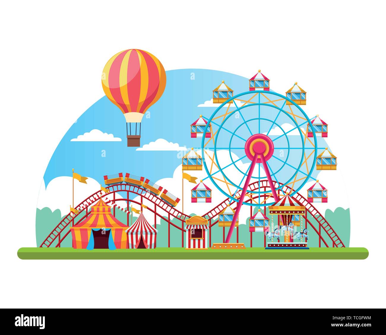 Circus fair festival scenery cartoon Stock Vector Image & Art - Alamy