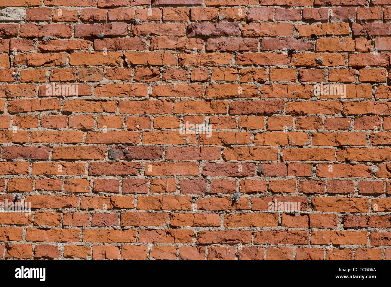 Ancient red brick wall texture. Stock Photo