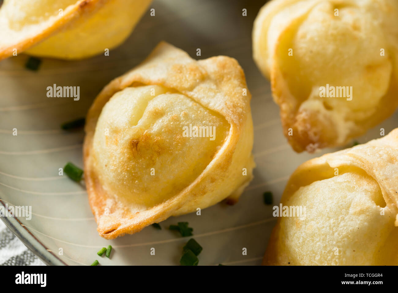 Chinese Cream Cheese Wontons with Sweet and Sour Sauce Stock Photo Alamy