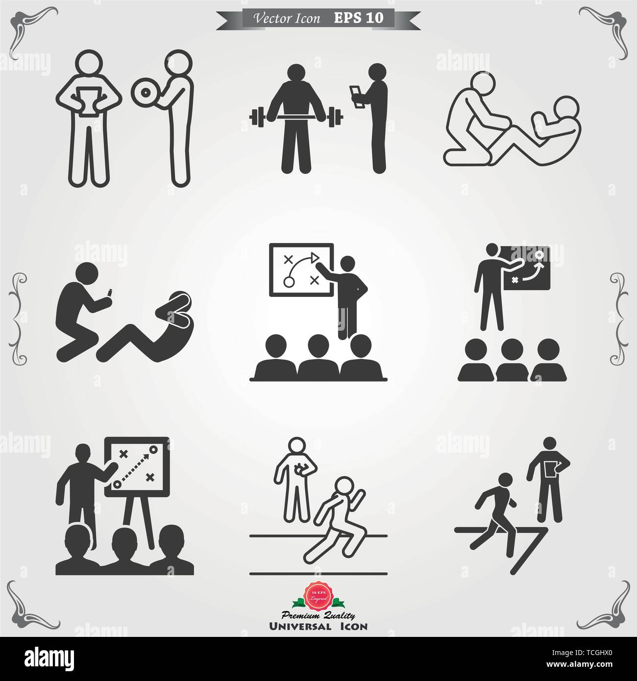 Coach icon vector, training and mentoring symbol Stock Vector Image