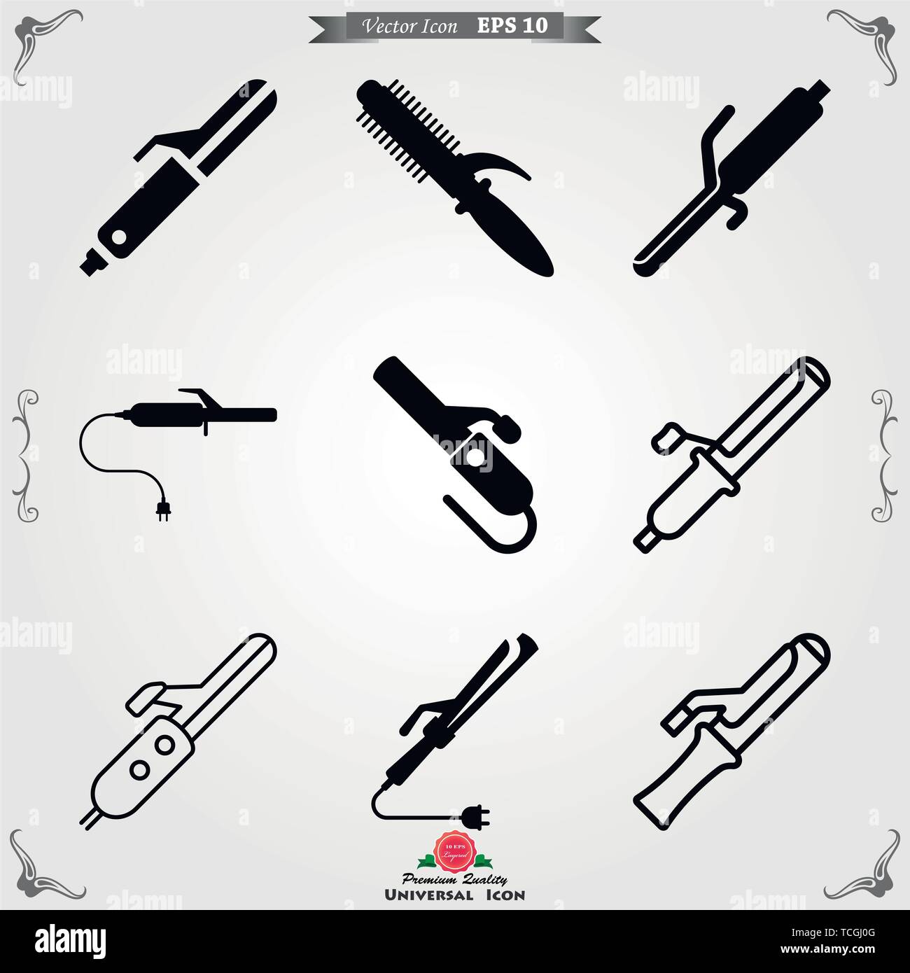Curlers vector icon for websites, web design, mobile app, info graphics Stock Vector