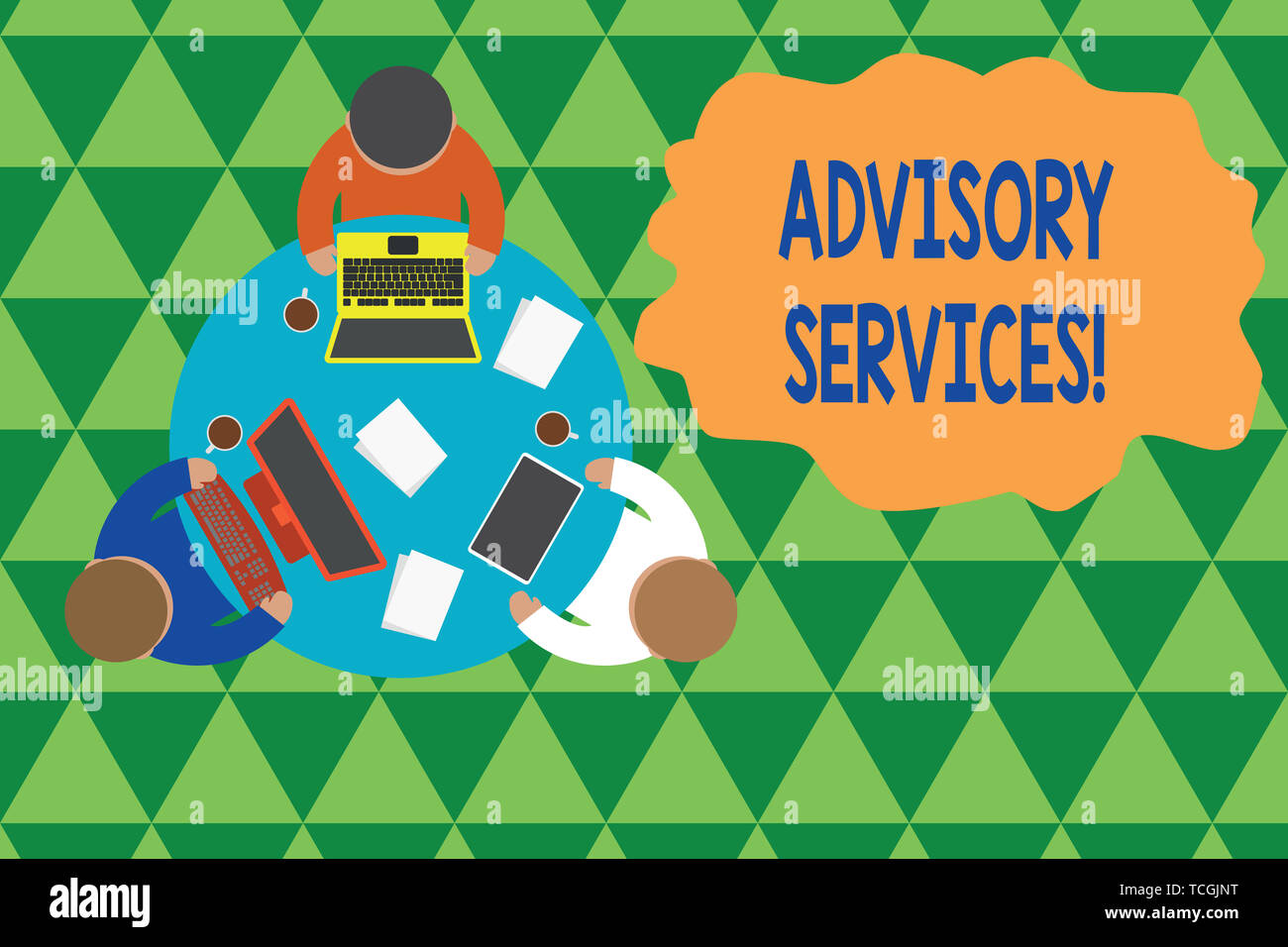 Writing note showing Advisory Services. Business concept for