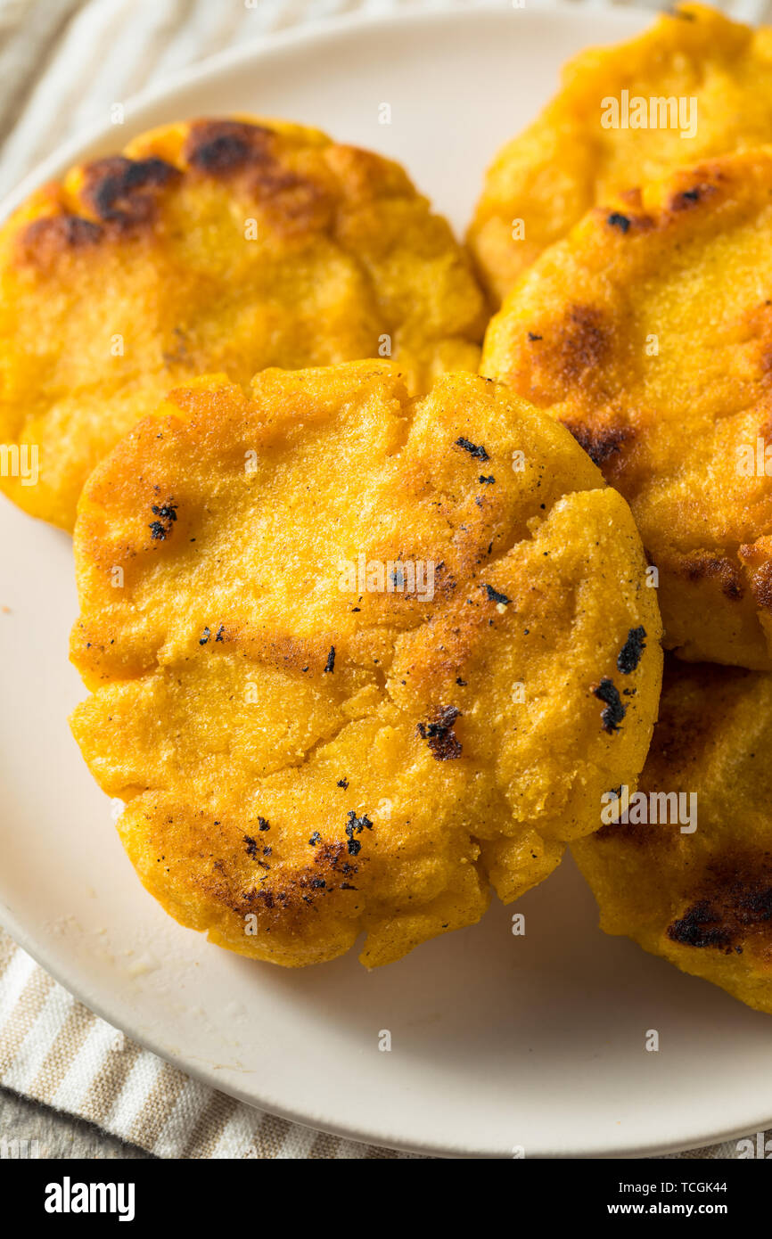 Homemade Corn Meal Arepas Ready to Eat Stock Photo - Alamy