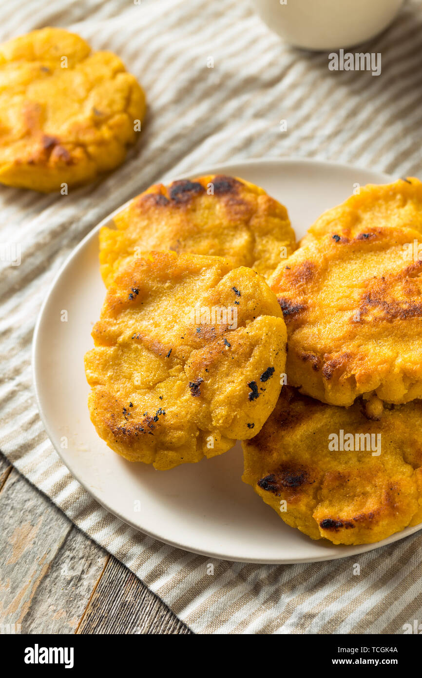 Homemade Corn Meal Arepas Ready to Eat Stock Photo - Alamy