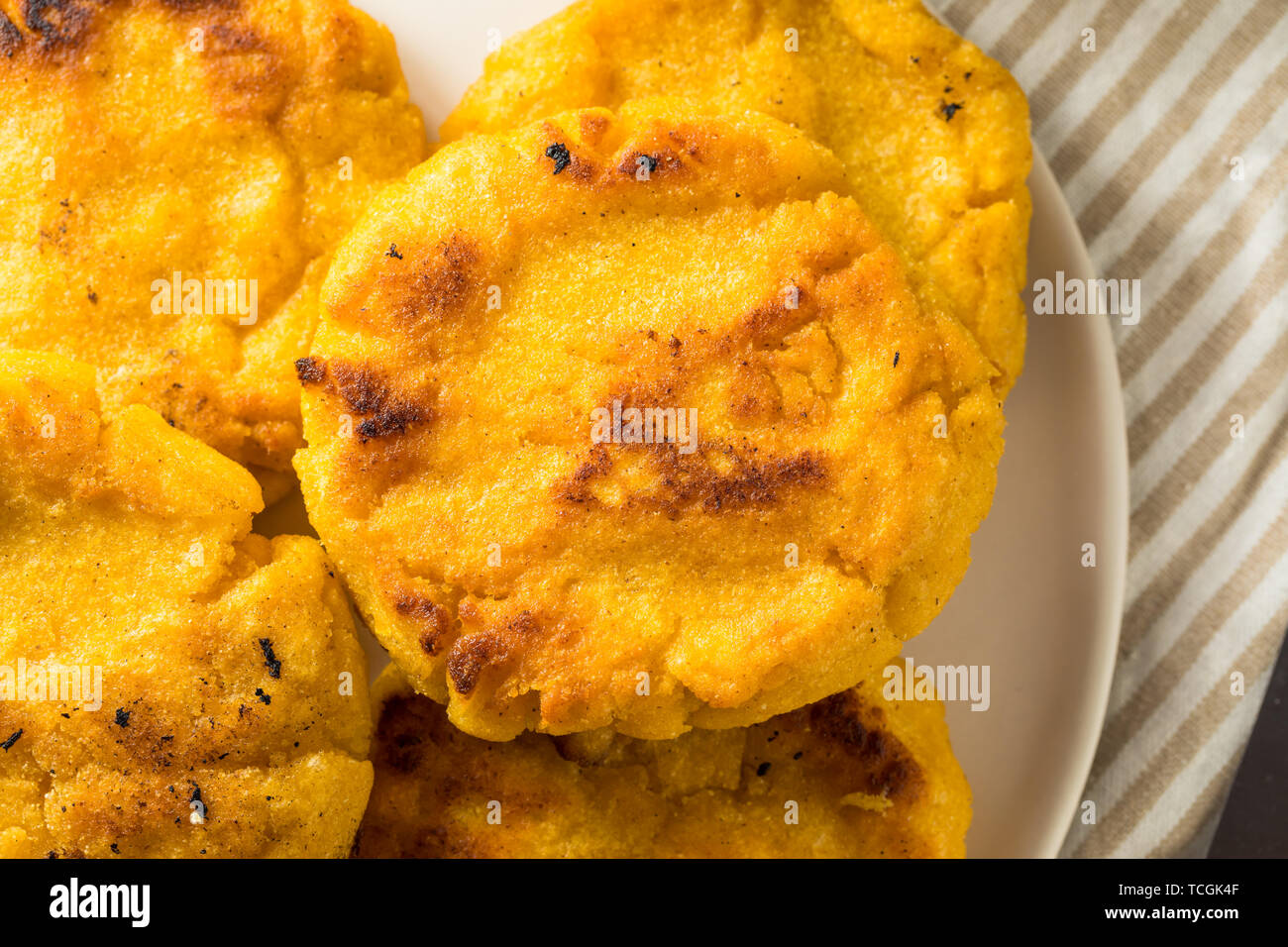 Homemade Corn Meal Arepas Ready to Eat Stock Photo Alamy