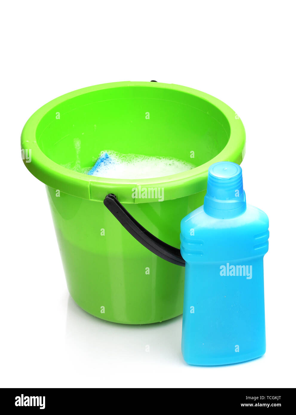 Bucket with detergent for cleaning isolated on white Stock Photo Alamy
