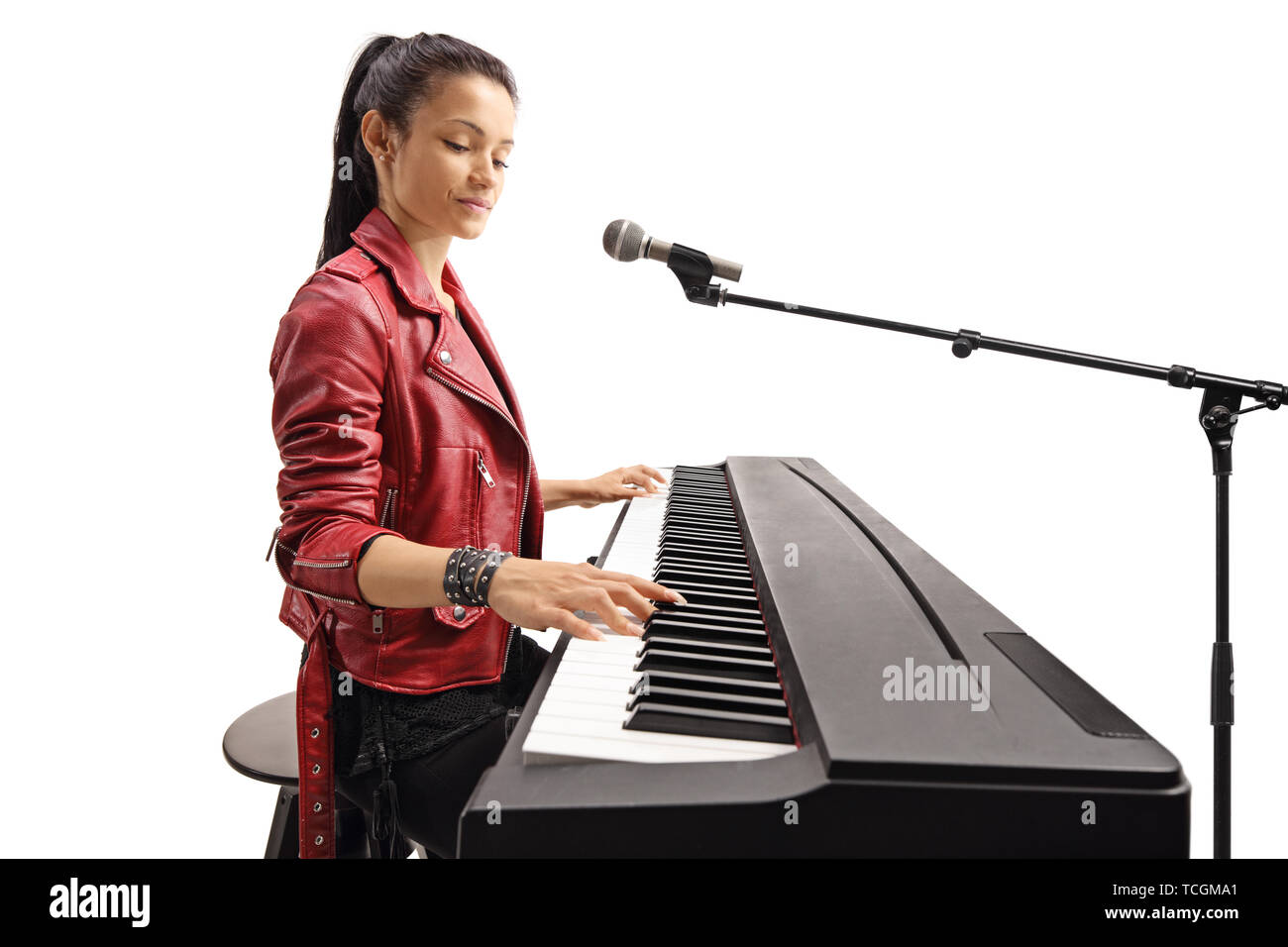 Keyboard player performing hires stock photography and images Alamy
