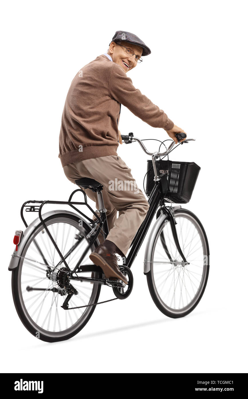 Senior man bicycle riding bike Cut Out Stock Images Pictures Alamy