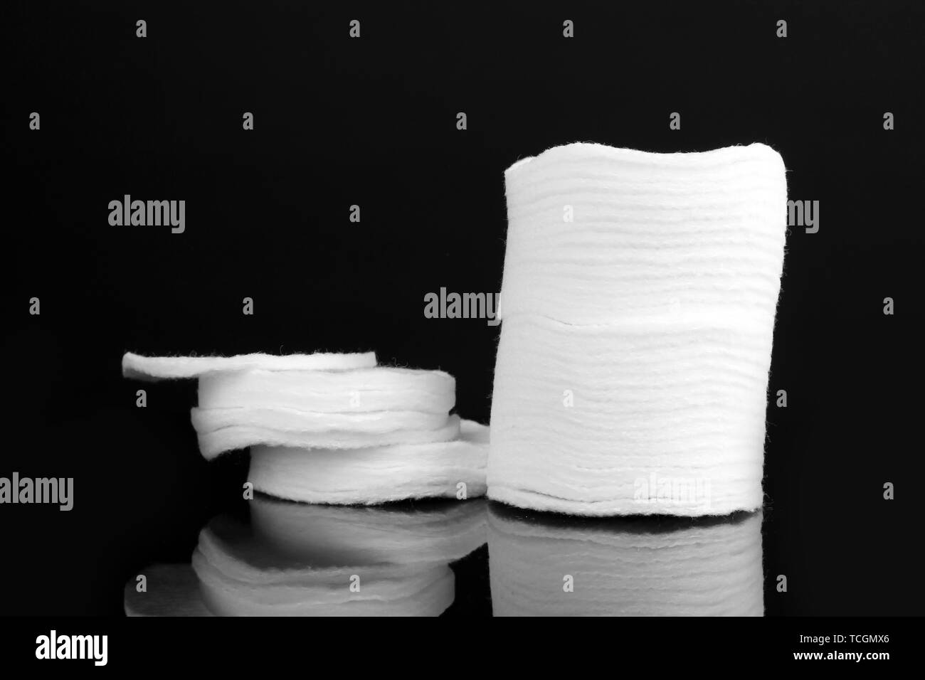 Cotton swabs isolated on black Stock Photo Alamy