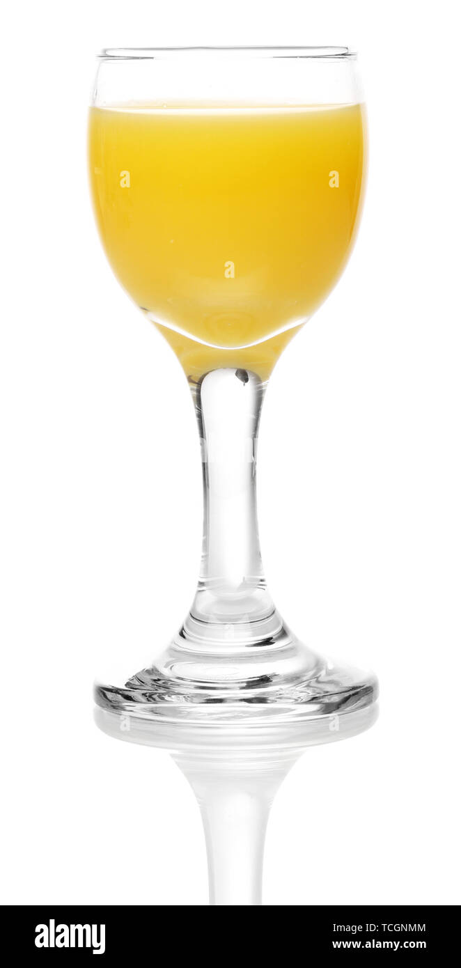 Tropical juice in glass isolated on white Stock Photo Alamy