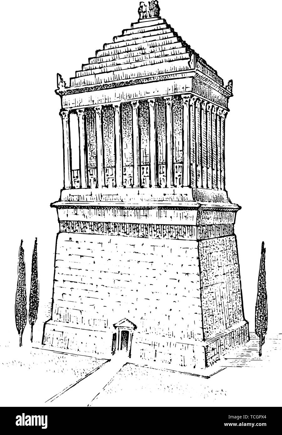 Рисунок чудеса света мавзолей Галикарнаса