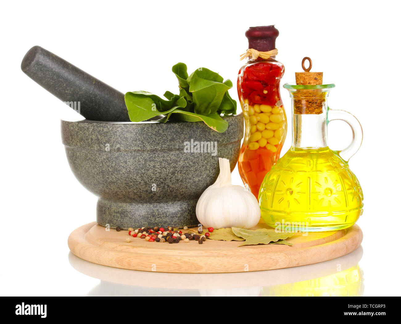 Set of ingredients and spice for cooking isolated on white Stock Photo ...