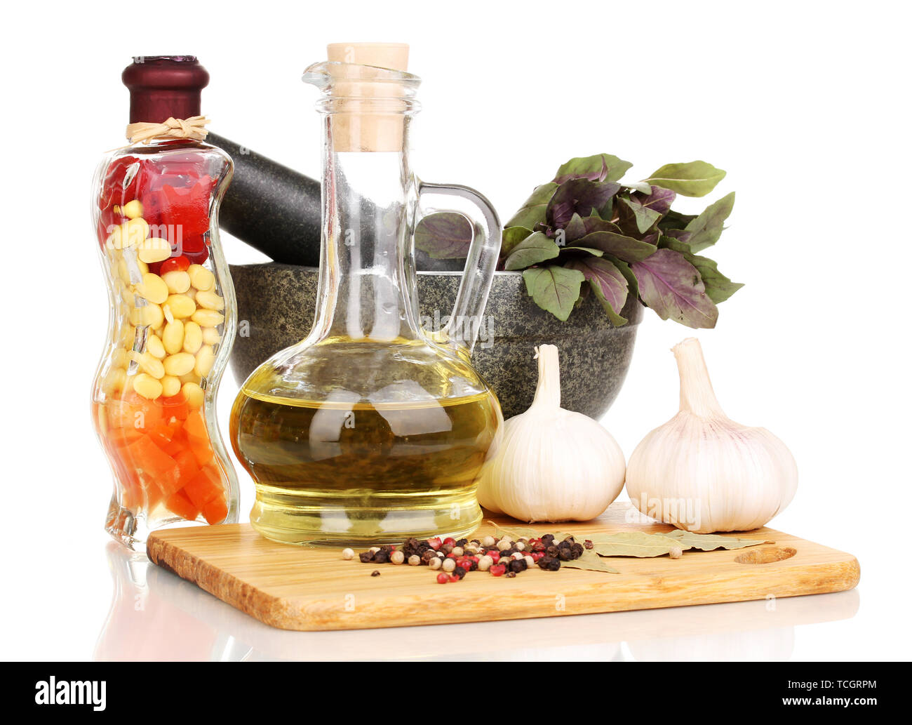 Set of ingredients and spice for cooking isolated on white Stock Photo ...