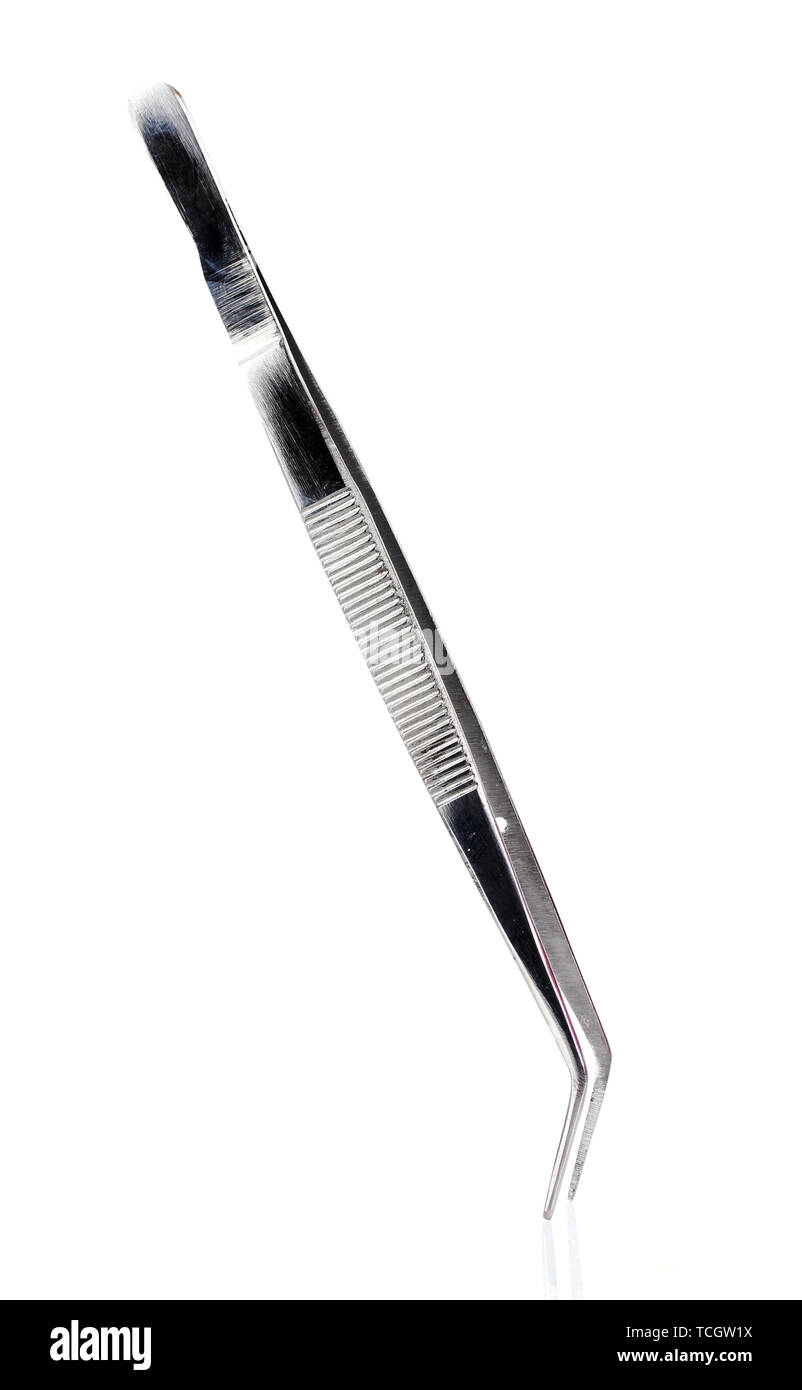 Medical tweezers isolated on white Stock Photo Alamy