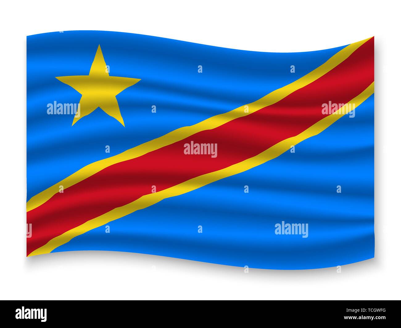 3D Waving Flag of DR Congo . Template for your design Stock Vector ...