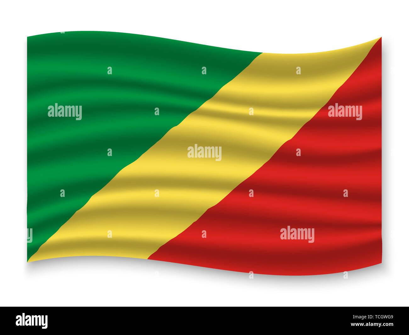 3D Waving Flag of Congo . Template for your design Stock Vector Image ...