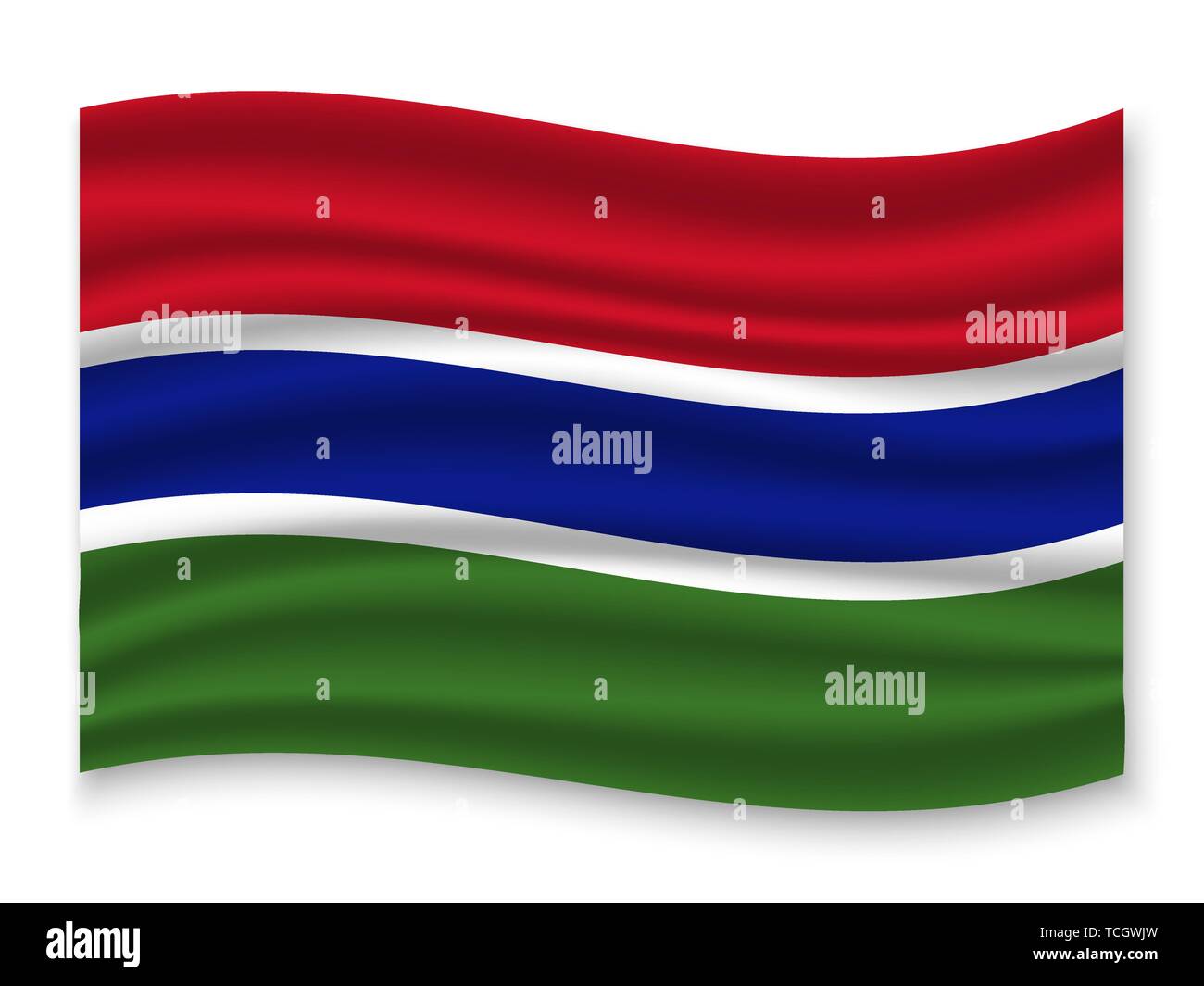 3D Waving Flag of Gambia . Template for your design Stock Vector Image ...