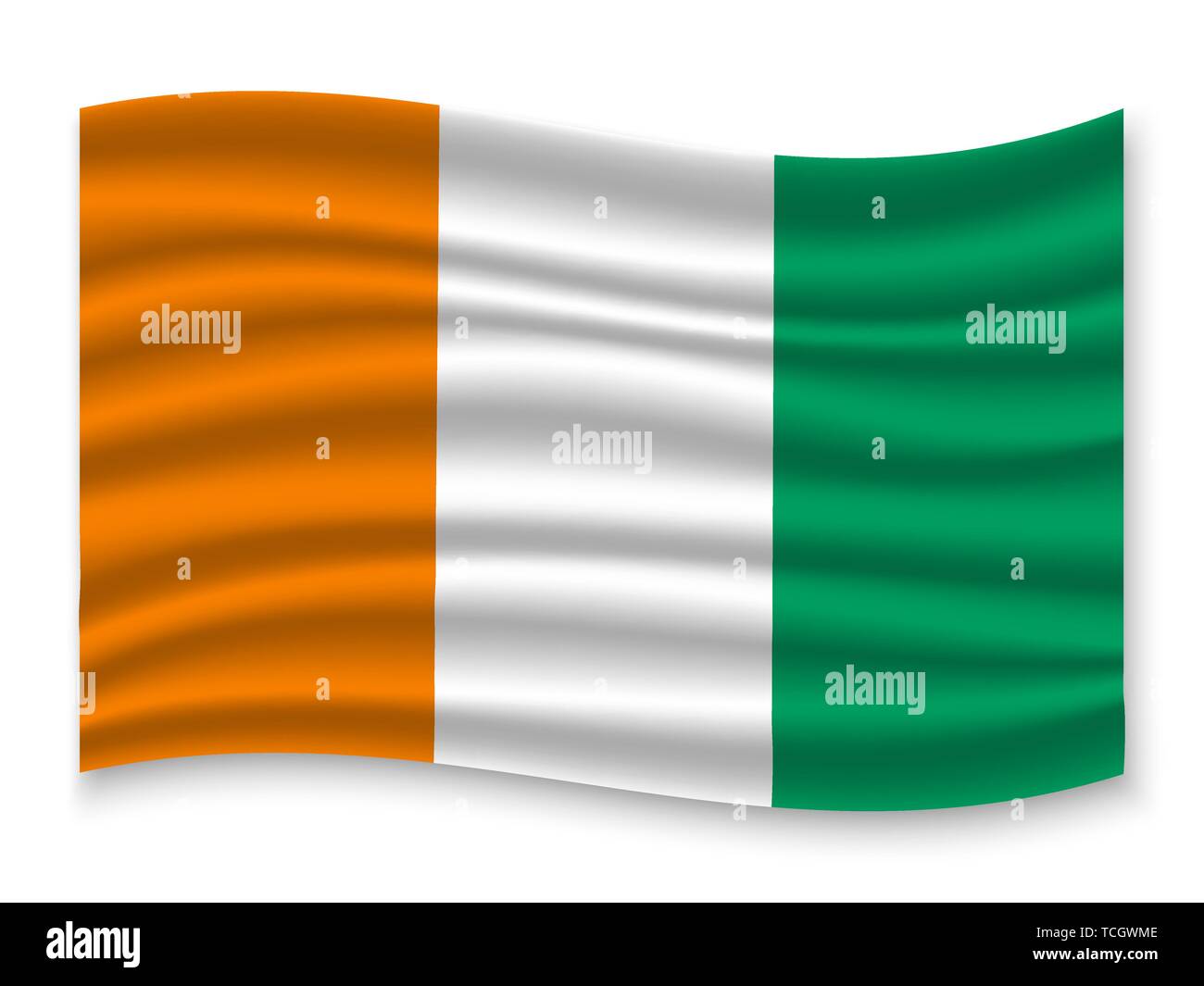 3D Waving Flag of Ivory Coast . Template for your design Stock Vector ...