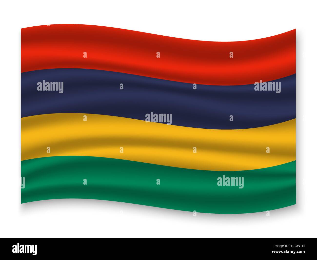 3D Waving Flag of Mauritius . Template for your design Stock Vector ...