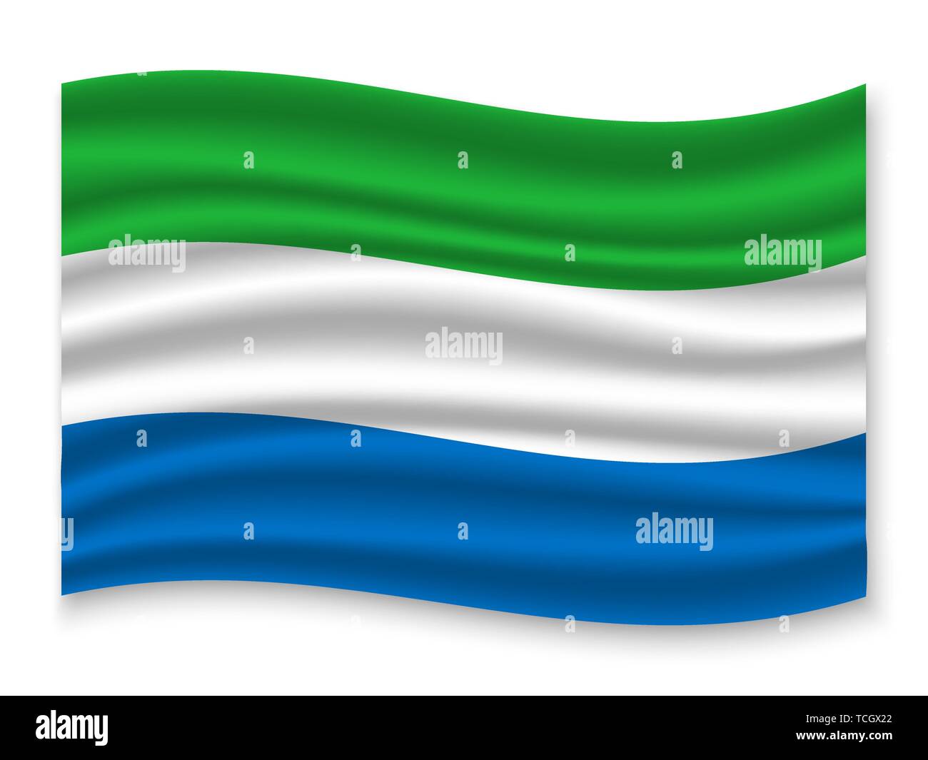 3D Waving Flag of Sierra Leone . Template for your design Stock Vector ...
