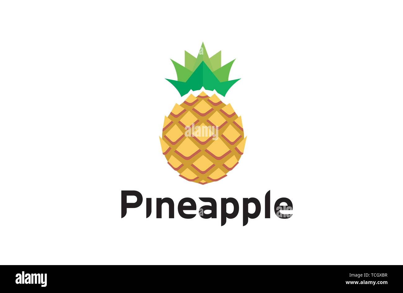 Creative Geometric Pineapple Fruit Logo Design Symbol Illustration Stock Vector