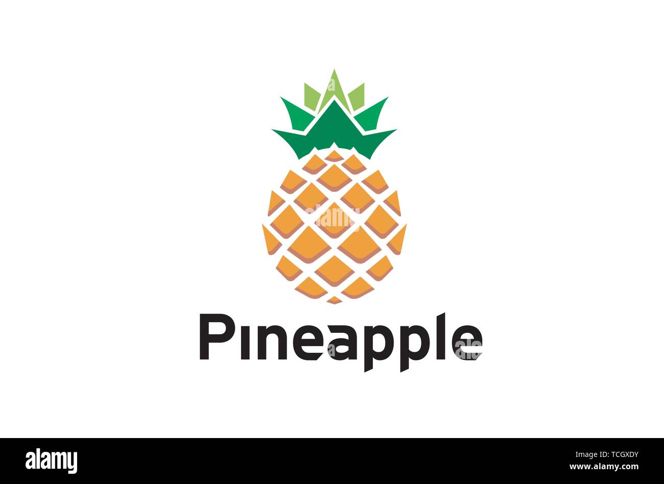 Creative Geometric Pineapple Fruit Logo Design Symbol Illustration Stock Vector