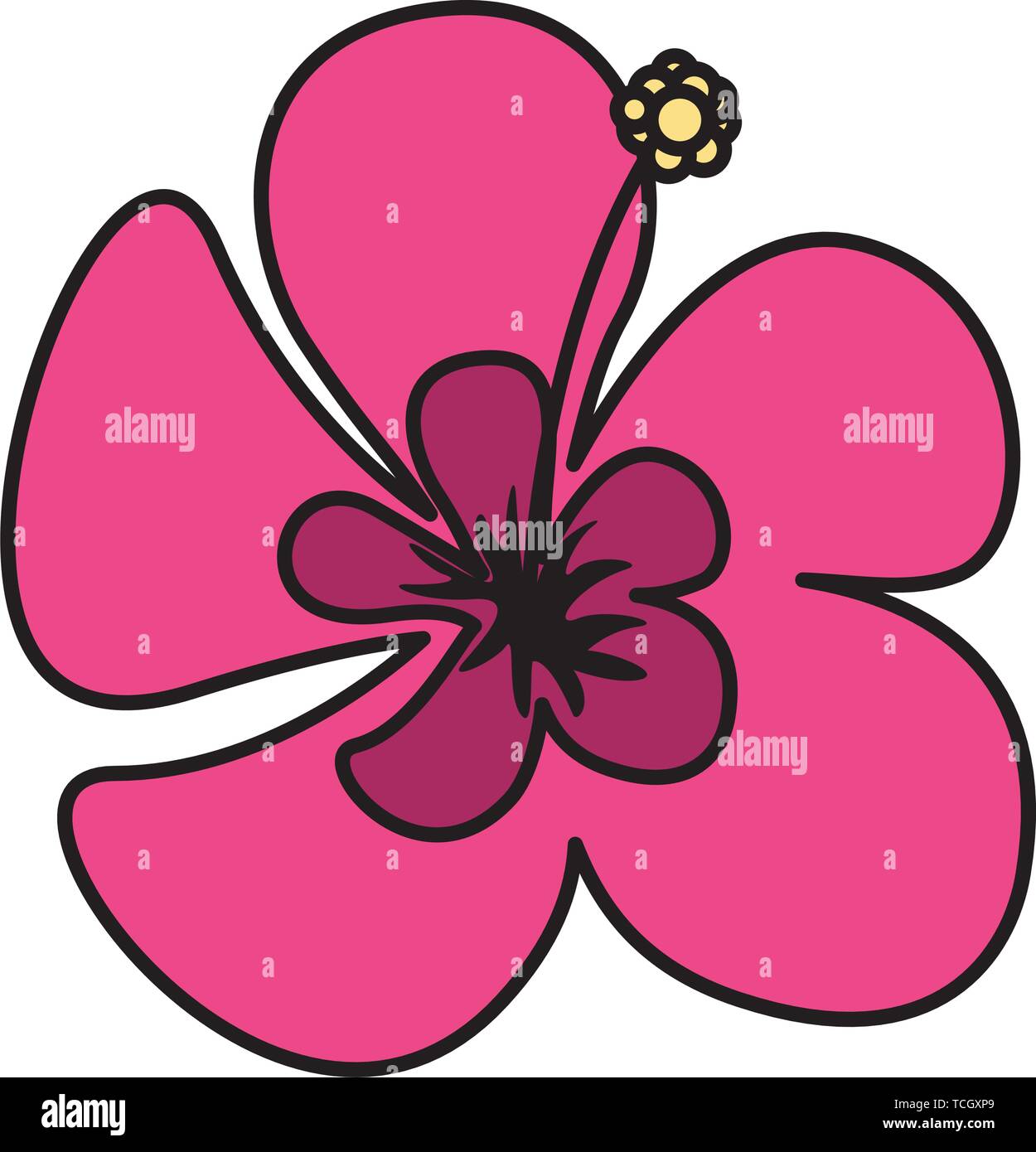 tropical exotic flower decoration icon Stock Vector Image & Art - Alamy