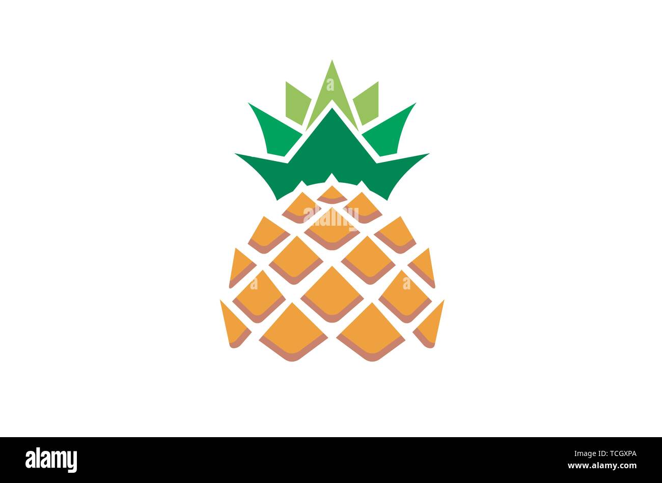 Creative Geometric Pineapple Fruit Logo Design Symbol Illustration Stock Vector