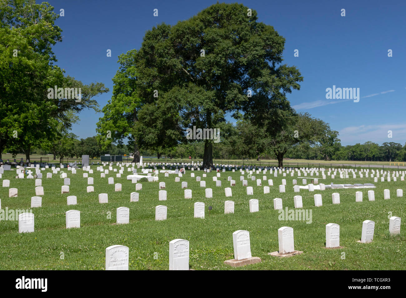 Carville, Louisiana - The cemetery at the National Hansen's Disease Museum. Once a facility where people with Hansen's Disease (leprosy) were quaranti Stock Photo