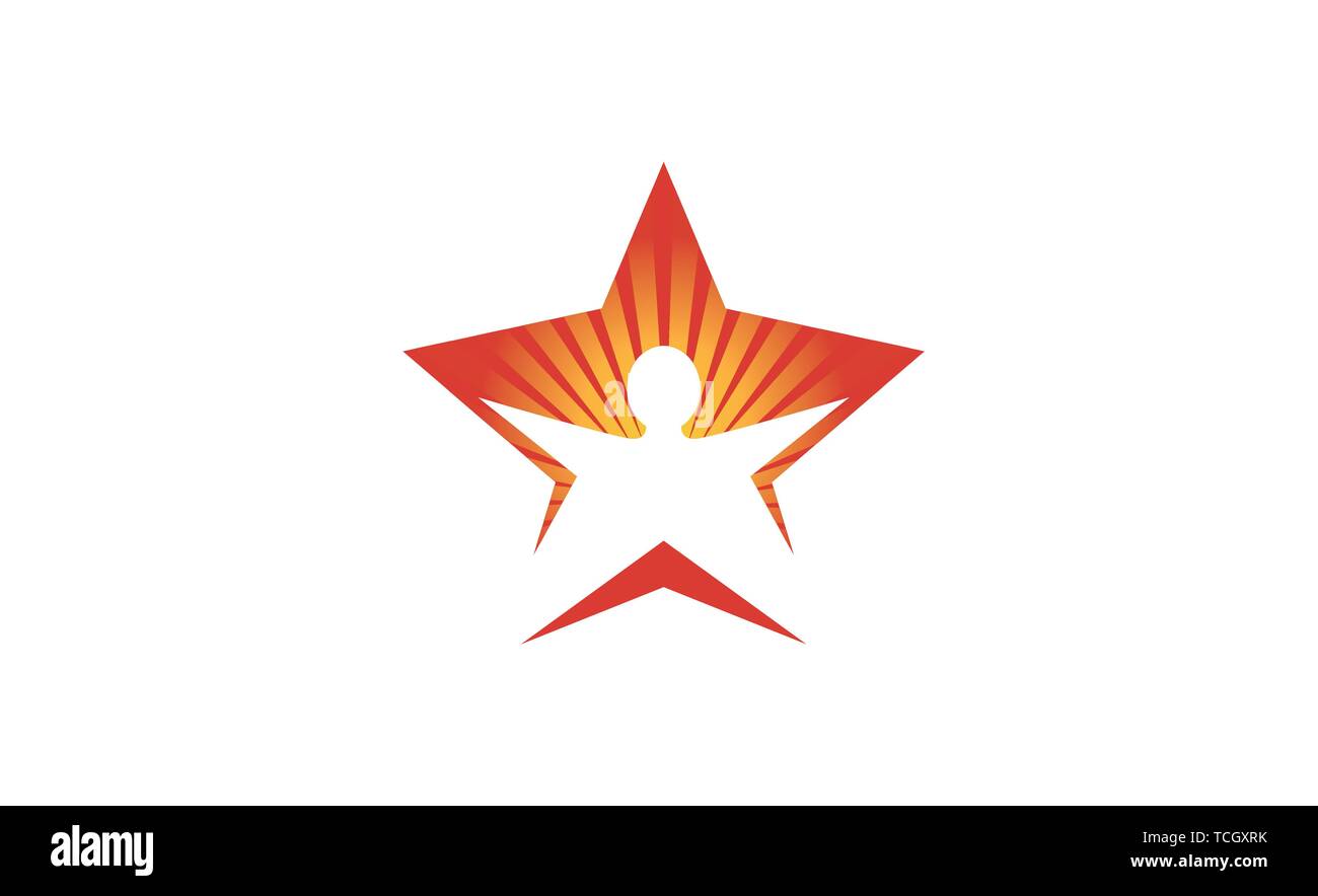 Creative Body Star Sunshine Happy Silhouette Logo Design Symbol Illustration Stock Vector Image Art Alamy
