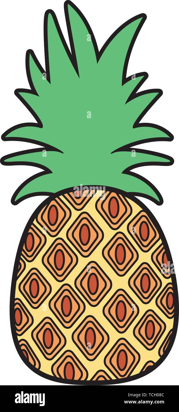 pineapple tropical fruits on white background Stock Vector Image & Art ...