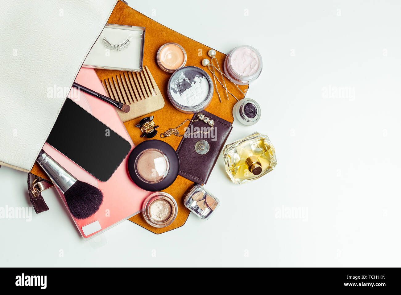 Woman's bag inside out Stock Photo Alamy