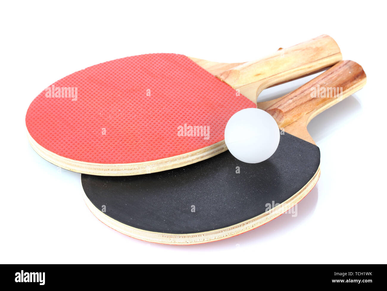 ping-pong rackets and ball, isolated on white Stock Photo - Alamy