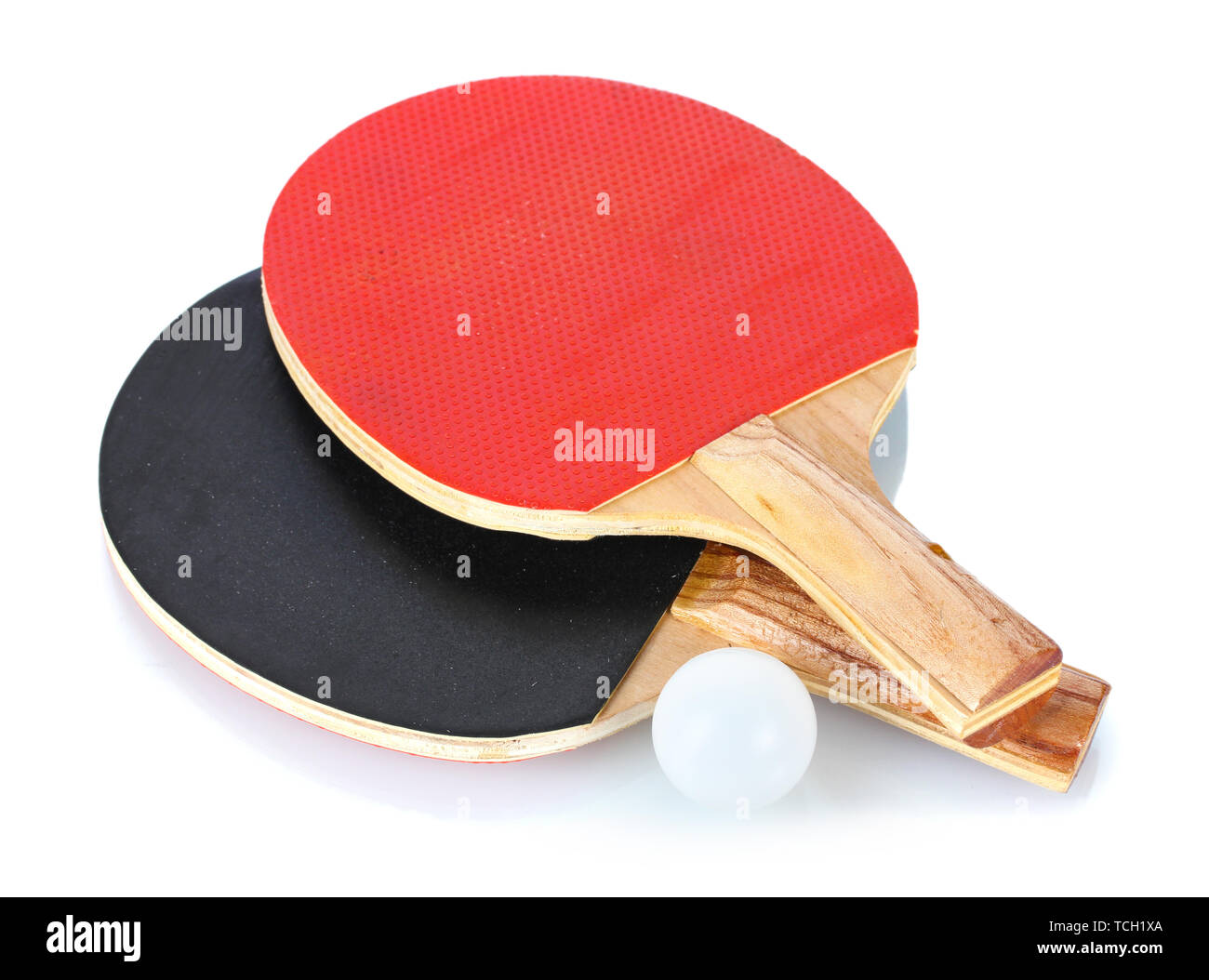 ping-pong rackets and ball, isolated on white Stock Photo - Alamy