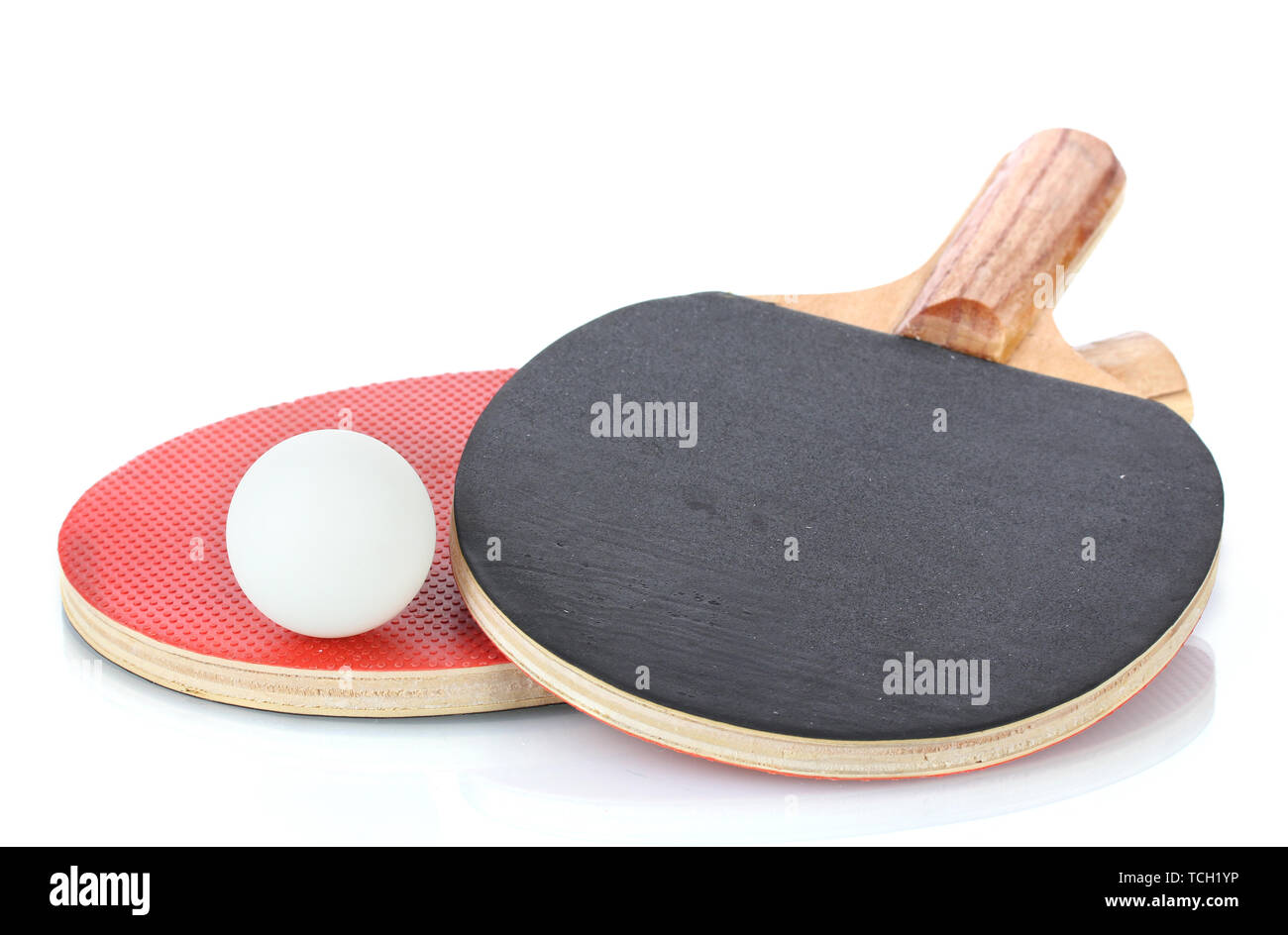 ping-pong rackets and ball, isolated on white Stock Photo - Alamy
