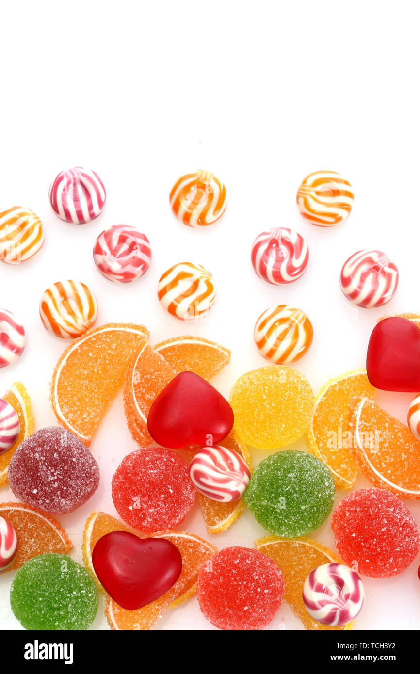 colorful jelly candies isolated on white Stock Photo - Alamy
