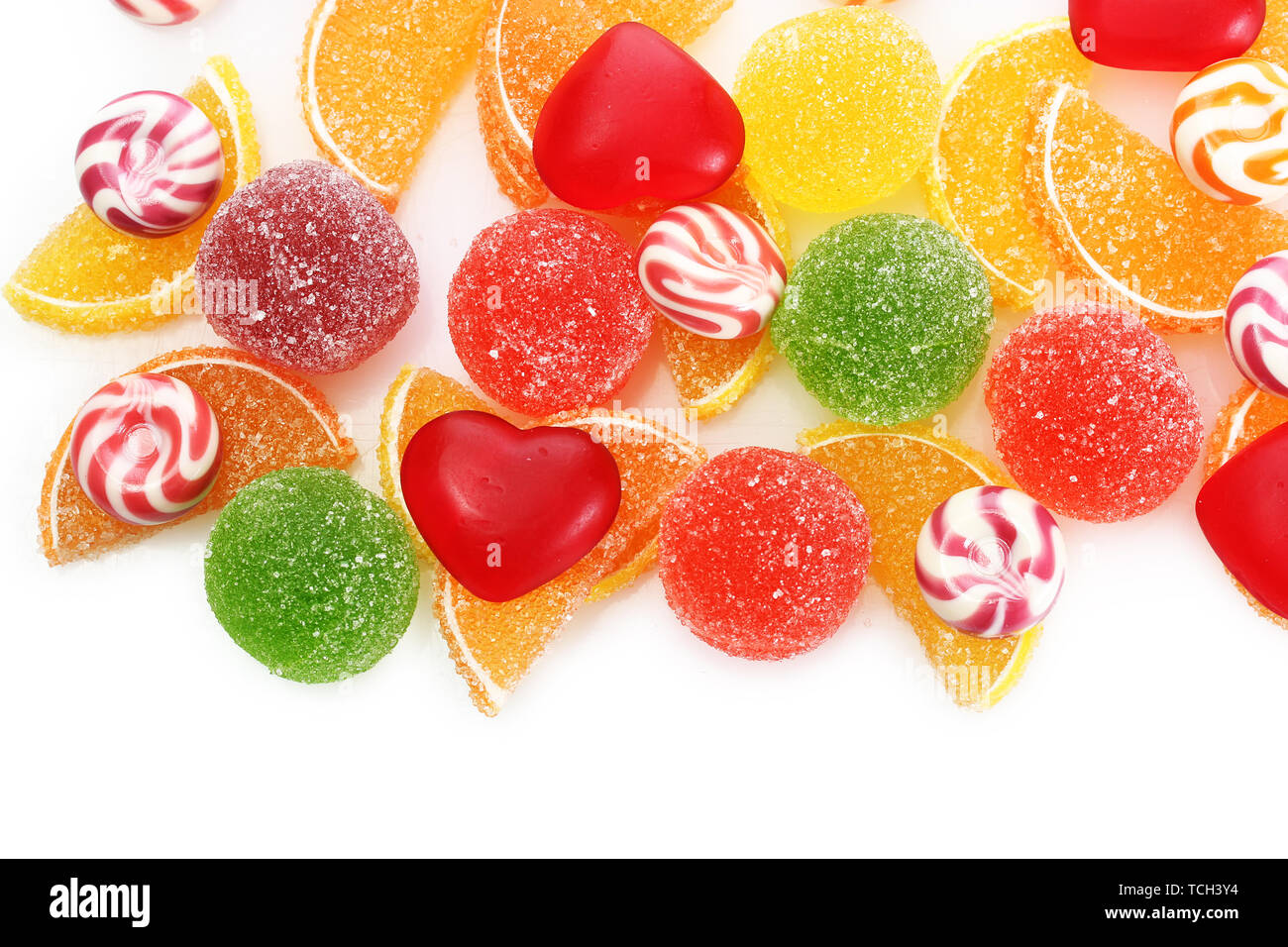 colorful jelly candies isolated on white Stock Photo - Alamy