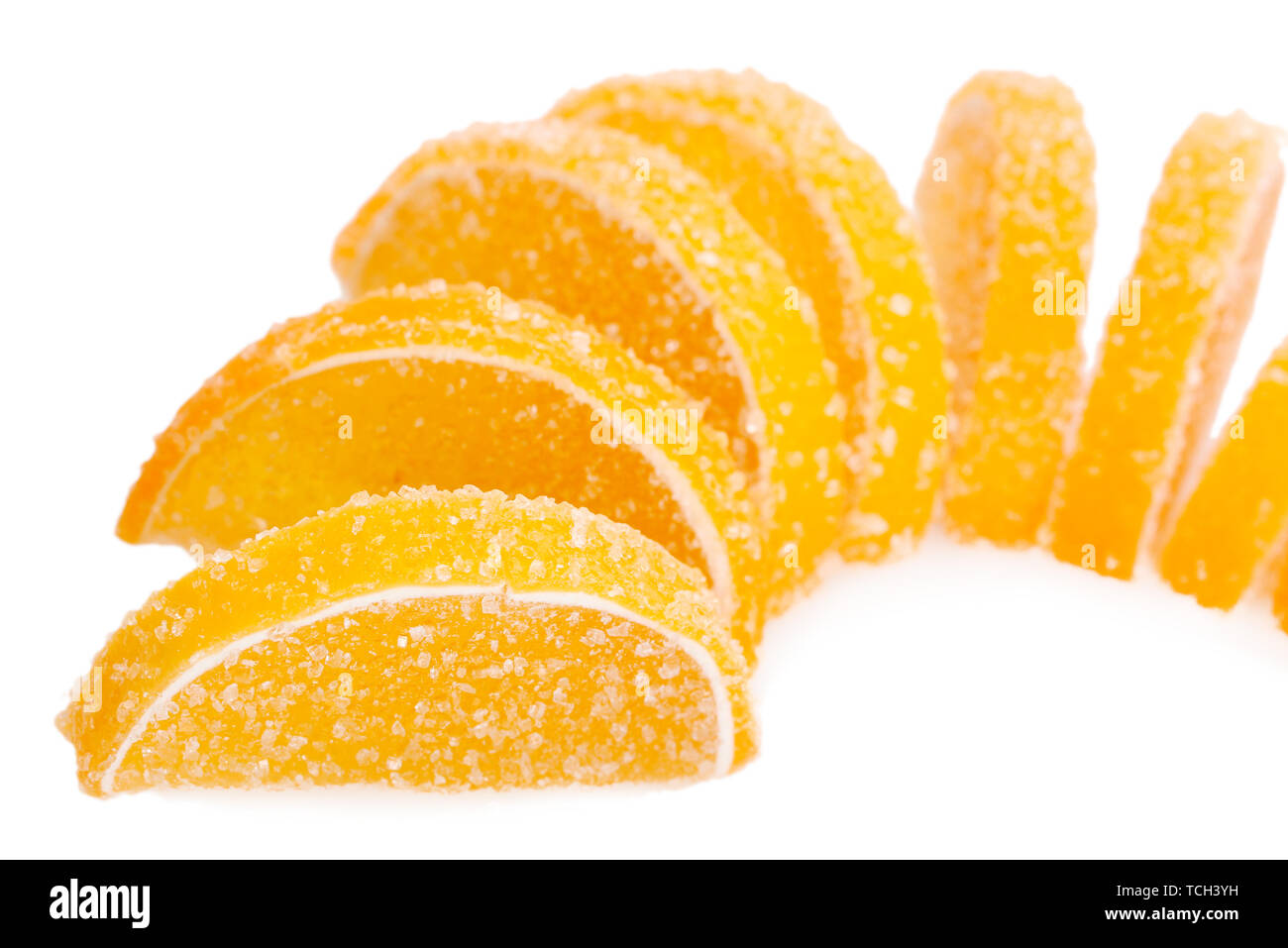 orange jelly candies isolated on white Stock Photo Alamy