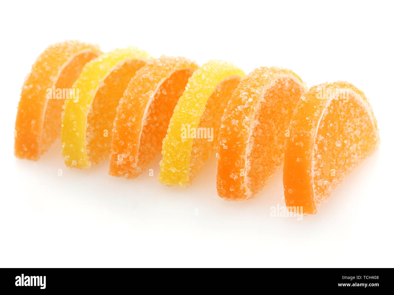 orange jelly candies isolated on white Stock Photo Alamy