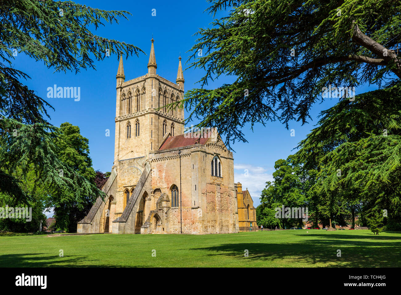 The 12th century Pershore Abbey church, Worcestershire, England Stock