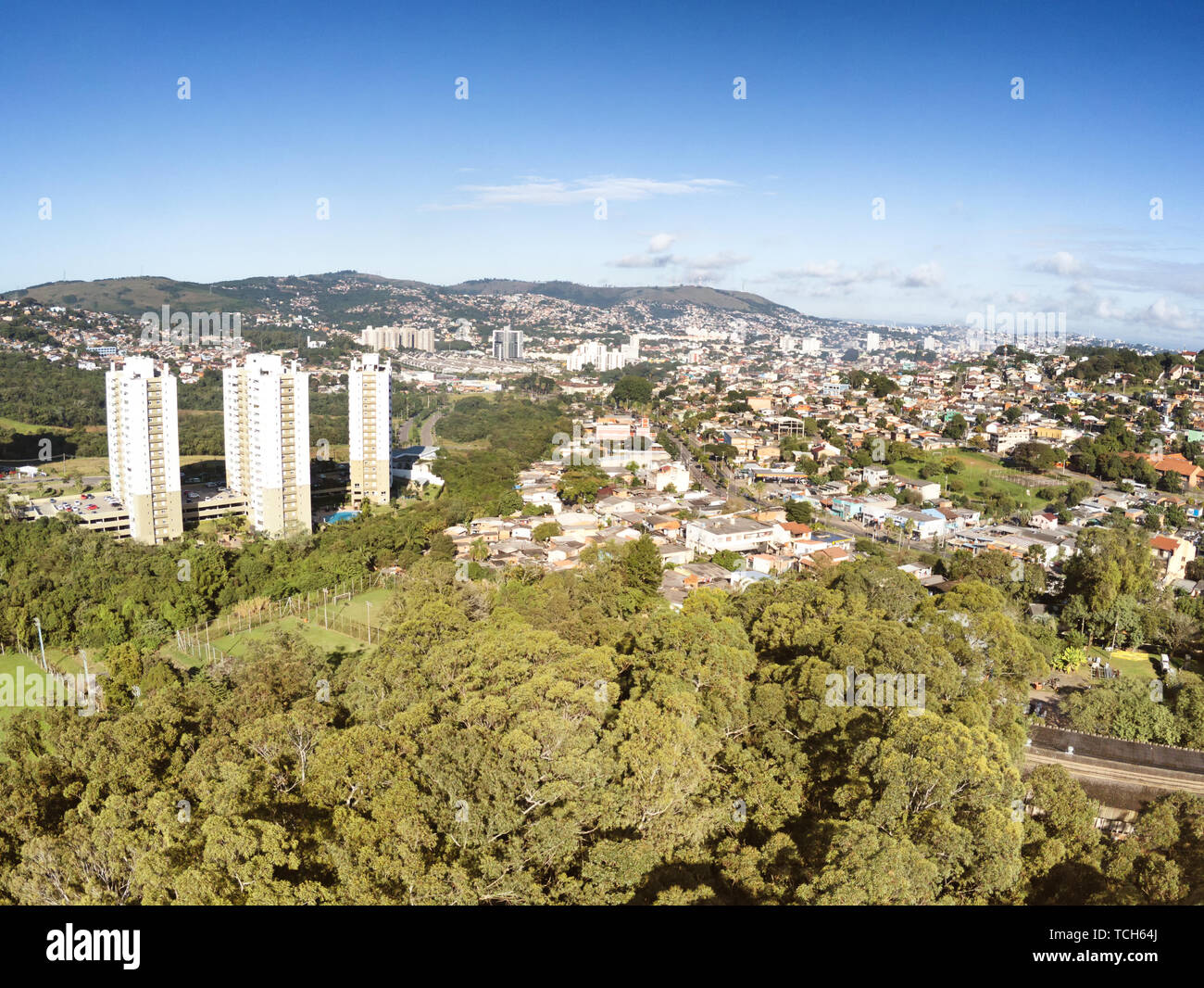 Porto Alegre aerial view from Jardim Carvalho, Rio Grande do Sul, Brazil Stock Photo