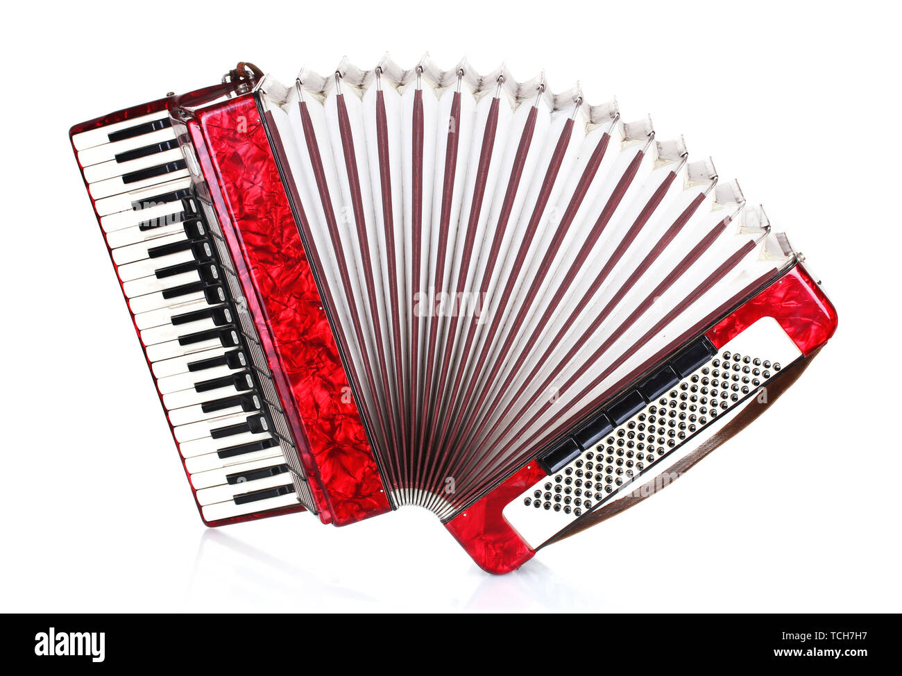 Retro accordion isolated on white Stock Photo - Alamy