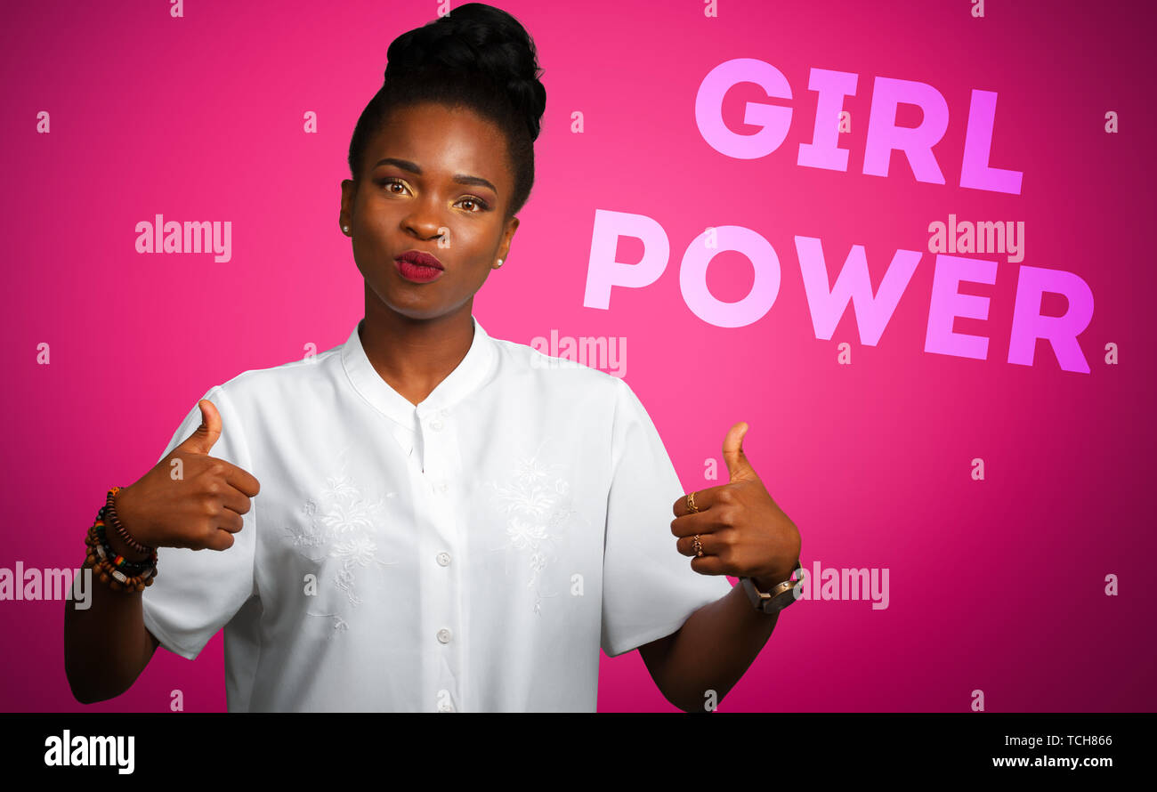 african american business woman with thumbs up Stock Photo - Alamy
