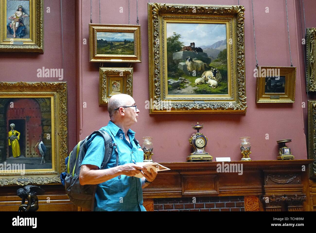 Visitor in the exhibit hall, Arnot art museum, Elmira, New York Stock Photo Alamy