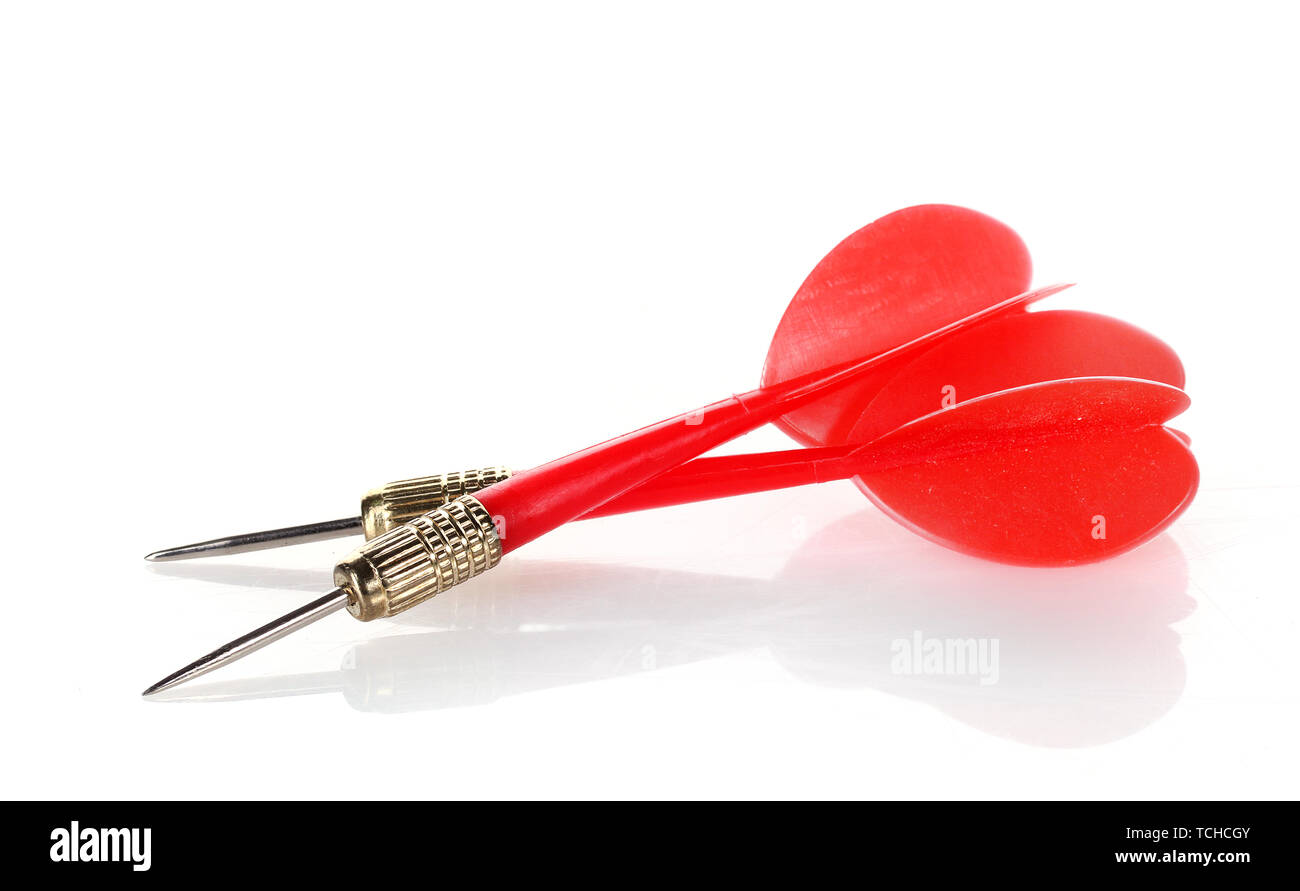 two darts isolated on white Stock Photo