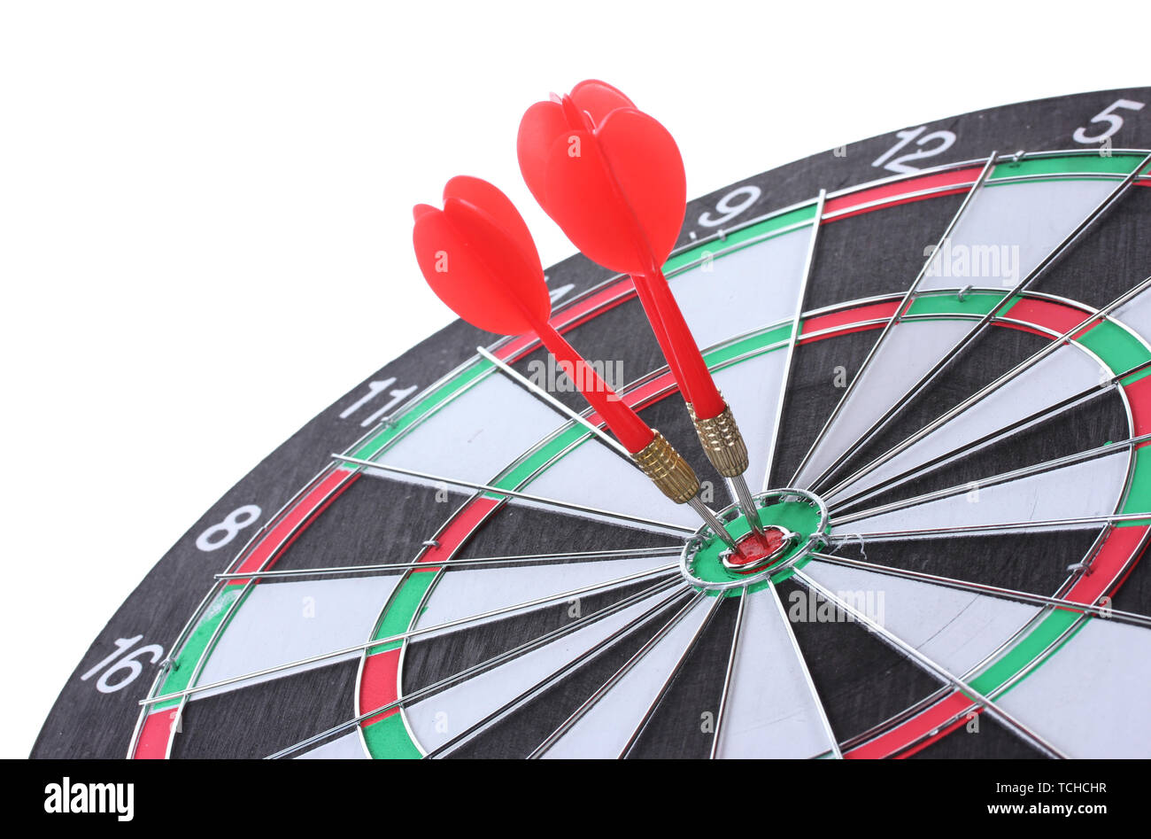 dart board with darts isolated on white Stock Photo Alamy